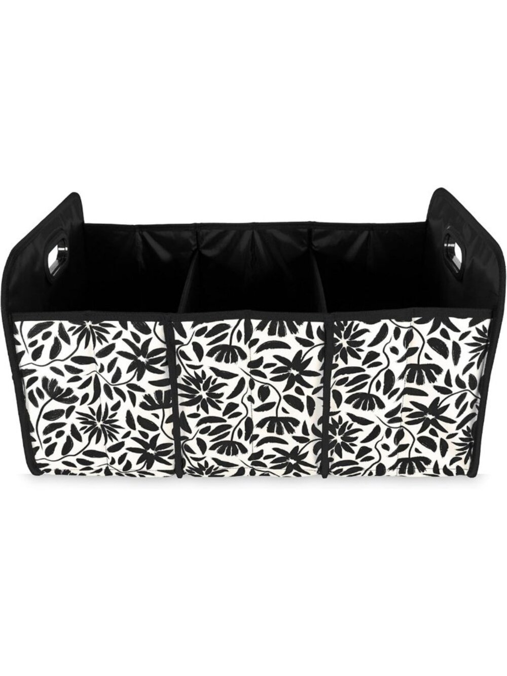Stylish Car Storage Bin - Versatile Diaper Caddy, Trash & Grocery Tote, Floral